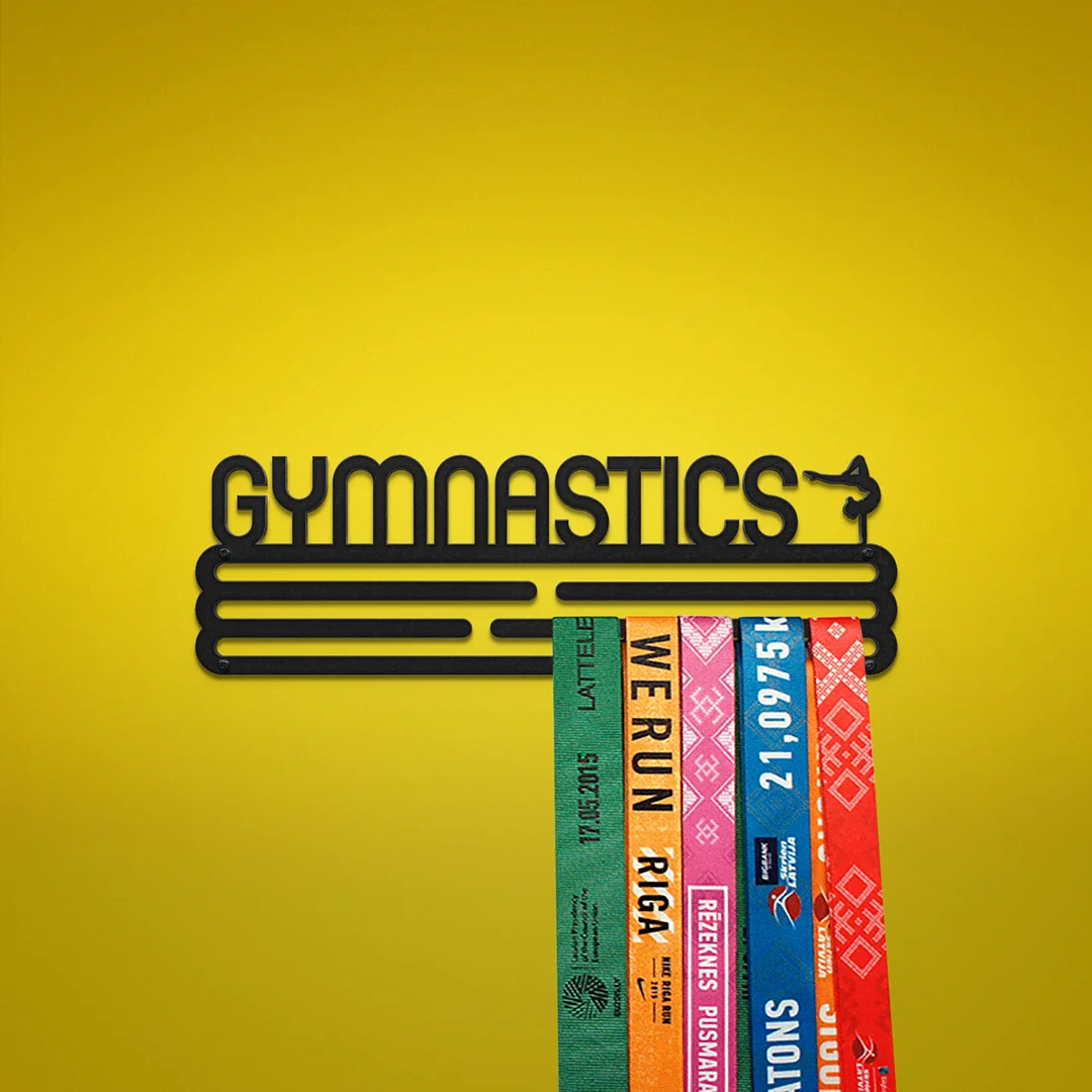 GYMNASTICS Medal Hanger Display – Powder coated (matte black) – Medium / 300mm / 30 Medals