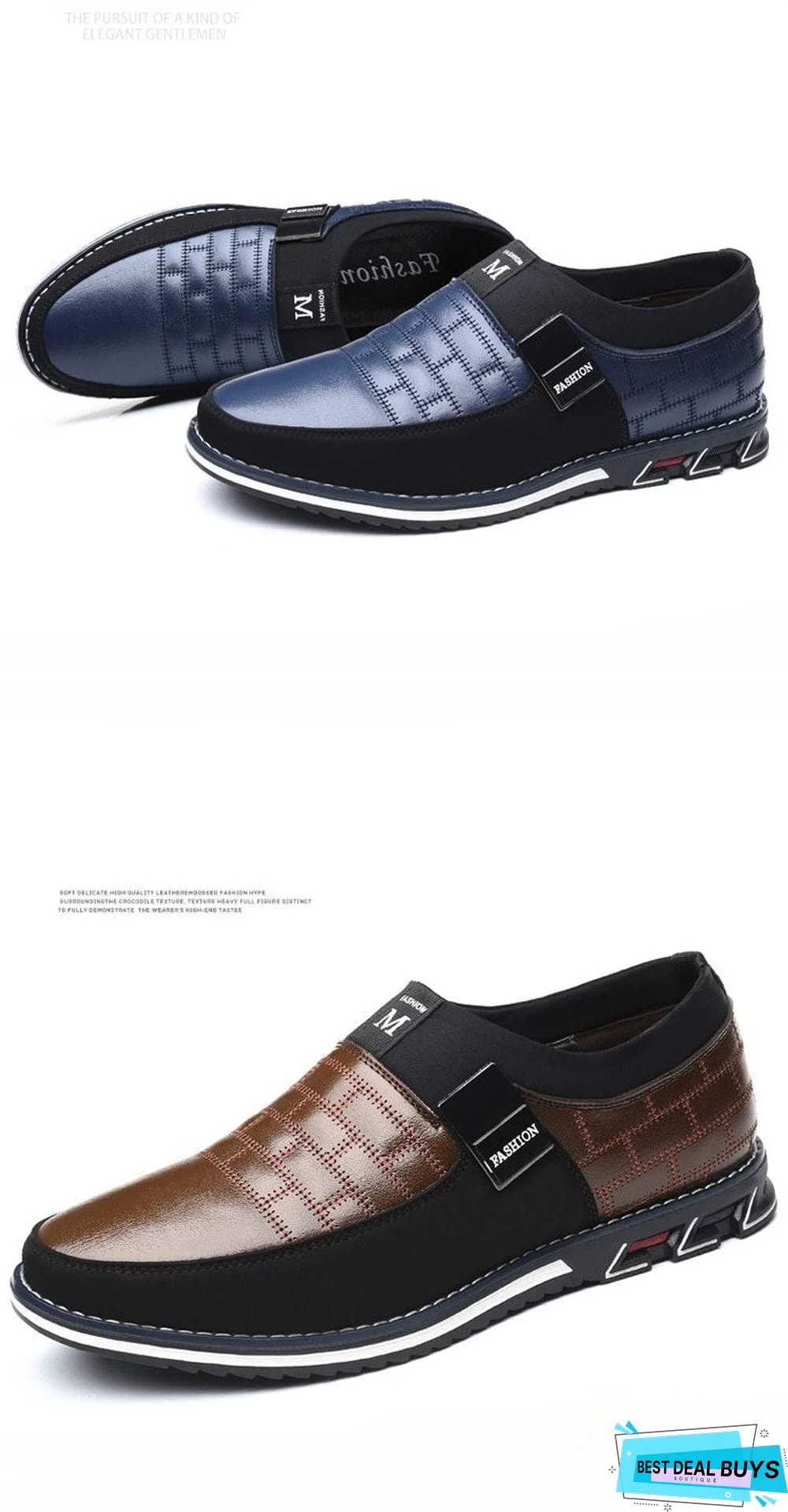 Leather Men Casual Shoes Mens Loafers Moccasins Breathable Slip On Black Driving Shoes