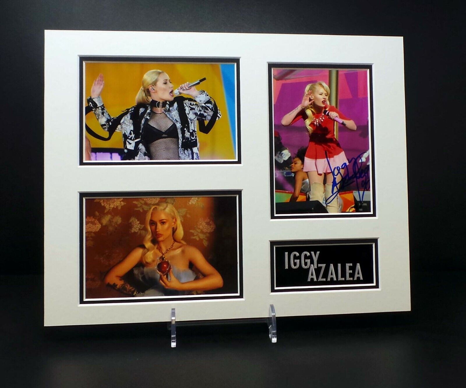 Iggy AZALEA Singer Model SIGNED Glamour Sexy Mounted Photo Poster painting Display D AFTAL COA