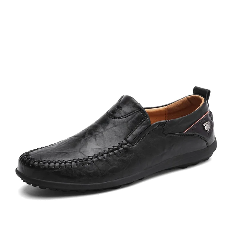 JKPUDUN Italian Men Casual Shoes Summer Genuine Leather Men Loafers Moccasins Slip On Men's Flats Breathable Male Driving Shoes