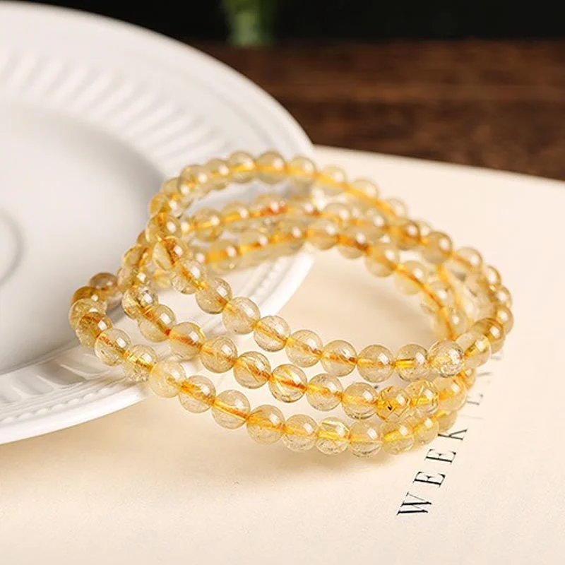 Natural Citrine Prosperity Protection Bracelet