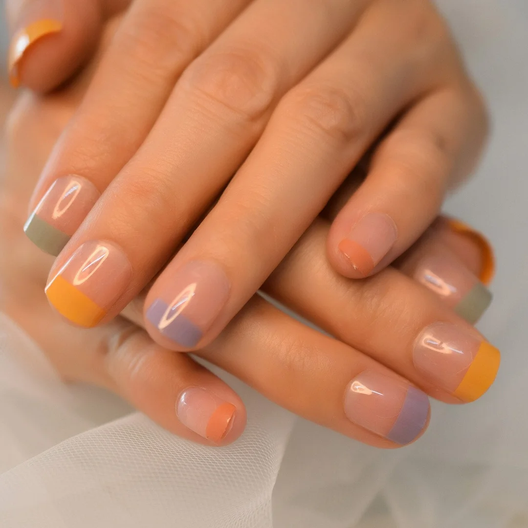 Dark Purple Color Almond Nail Tips 2021 Full Cover Fingernails Medium Charms Grapes False Nails Art Fake Gels Nails IMABC 24Pcs-Nail Inspo