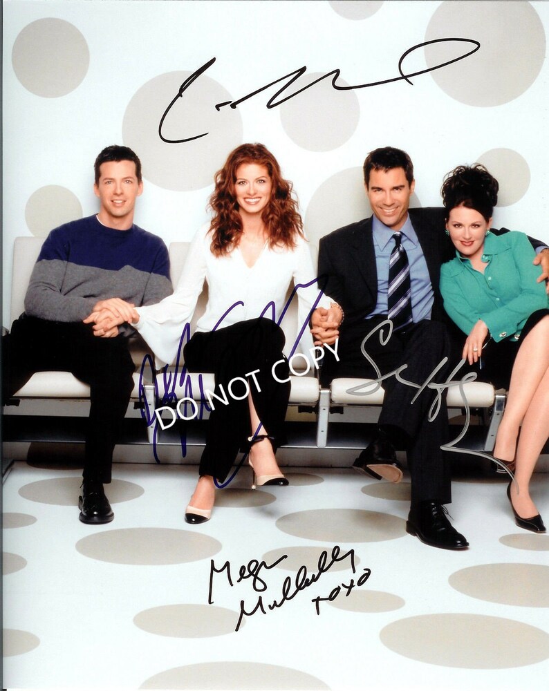 WILL & GRACE CAST 8 x10 20x25 cm Autographed Hand Signed Photo Poster painting