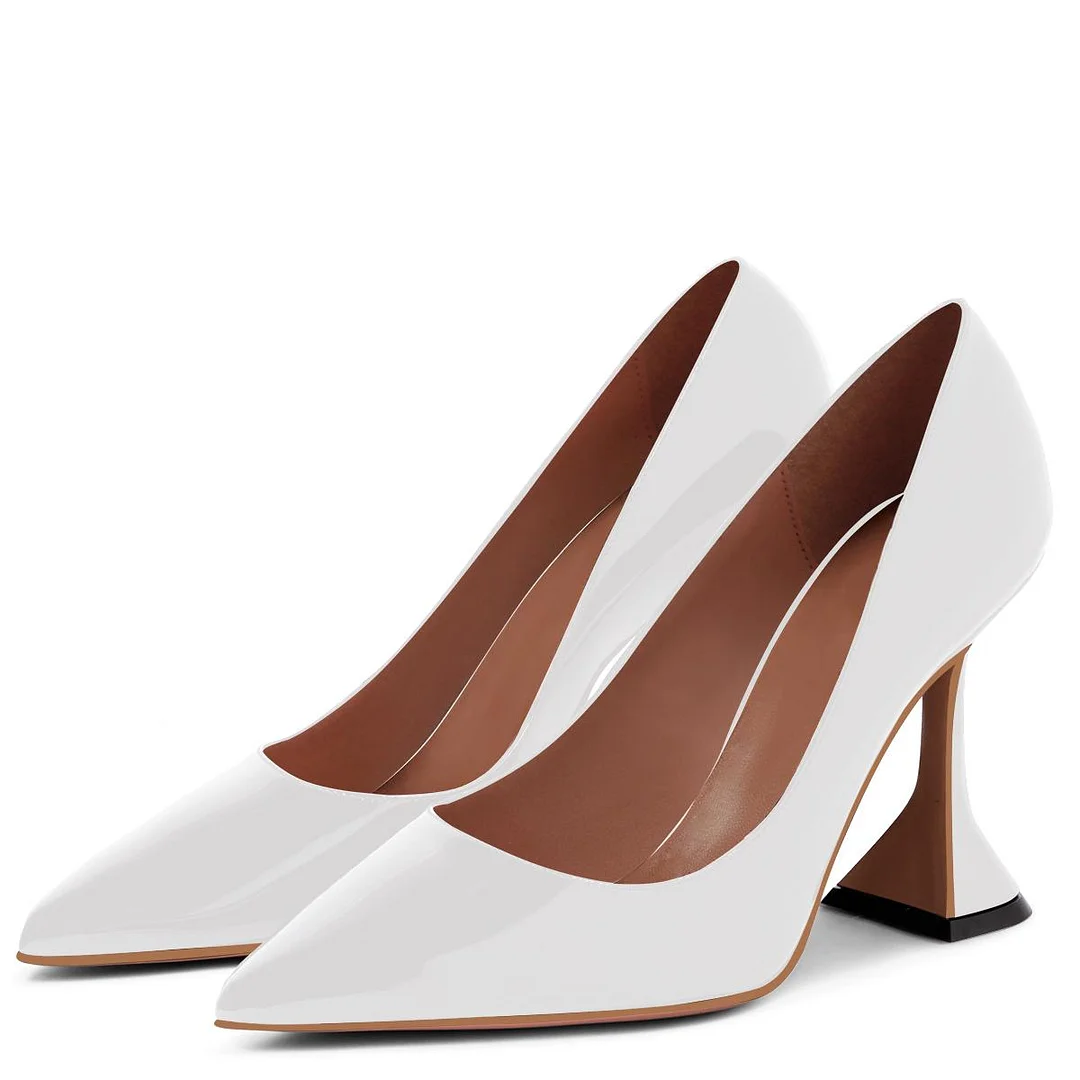 9.5cm/3.74" Women's  Triangle Heel Pumps Pointed Toe Wedding Party Pumps