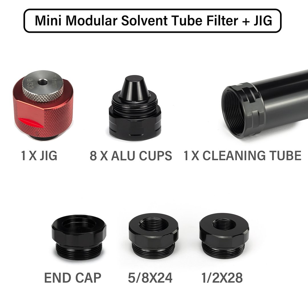 Car Screw Kit 1.1'' Cup MST End Cap .22 9/32'' Bit Baffle Cone Cups Guide Drilling Jig Fixture For 6.5"L Modular Solvent  Filter
