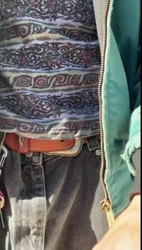 Retro ethnic pattern contrast zip-up anorak