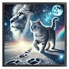 Cat And Lion-11CT Stamped Cross Stitch 40*40cm/15.75*15.75in