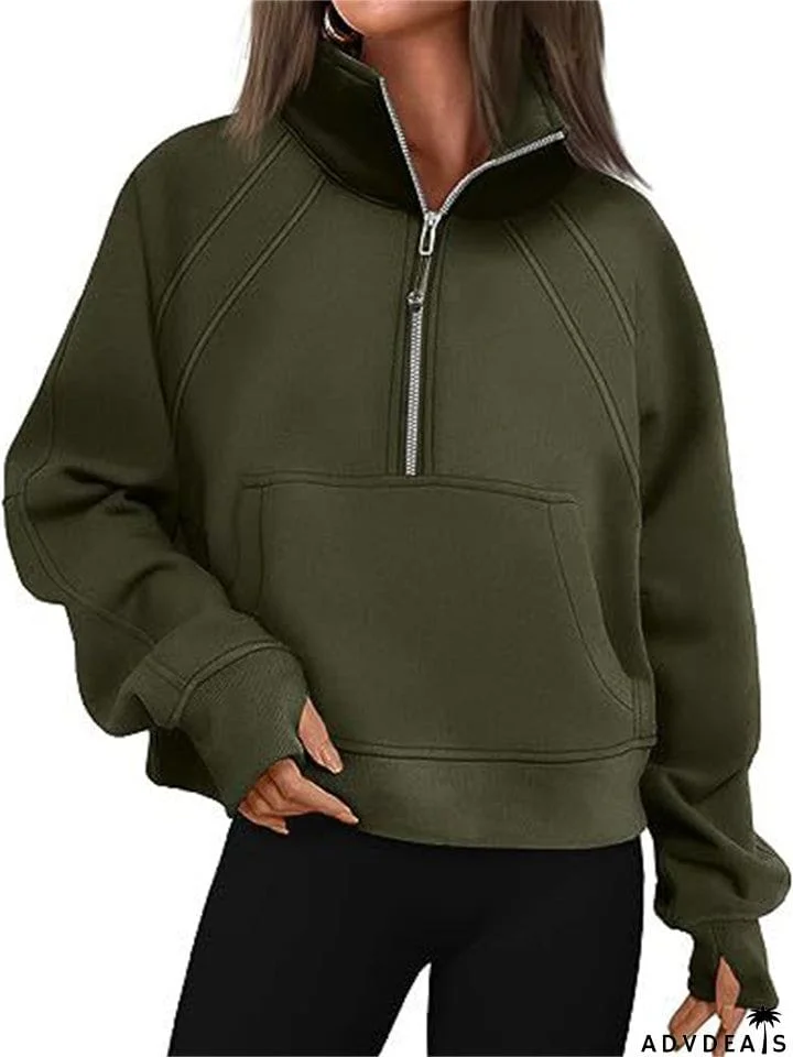 Women's 1/2 Zip Pullover Hooded Sweatshirts