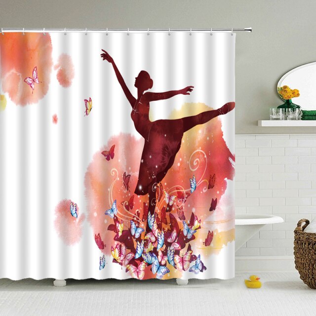 

Shower Curtain – Flower Butterfly Girl-180*180cm, 501 Original