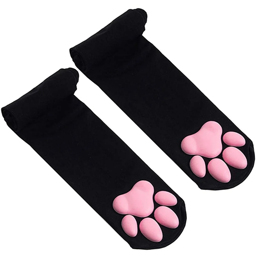 New Cat Paw Socks for Women Girls Kawaii 3D Cat Claw Toe Beanies Cute Gift Lolita PawPads Cosplay Cat Paw Pad Thigh High Socks