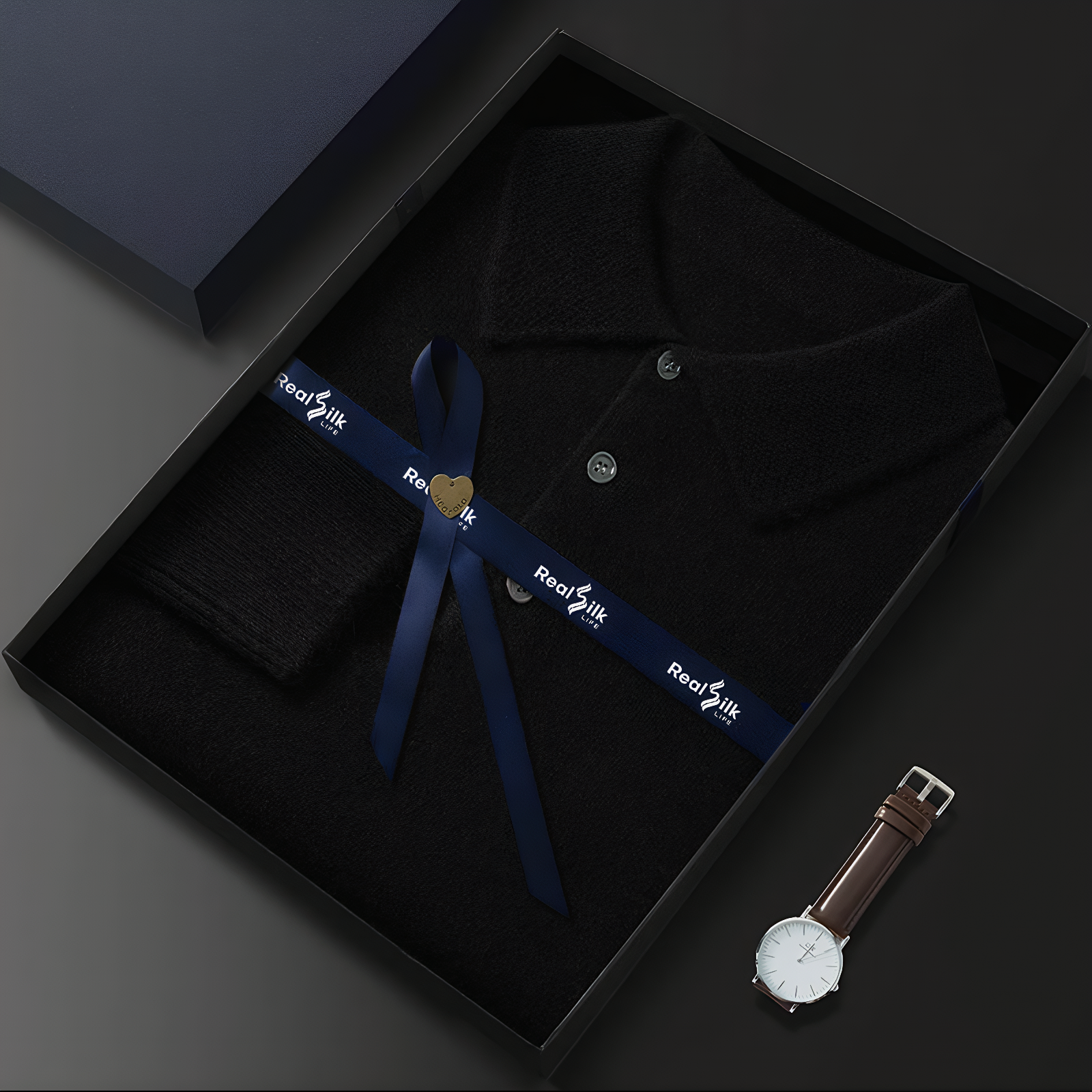Solid Polo Cashmere Sweater REAL SILK LIFE