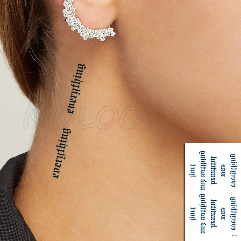 Waterproof Temporary Tattoo Stickers Chinese Character Win Every Exam Small Size Tatto Flash Tatoo Fake Tattoos for Man Women