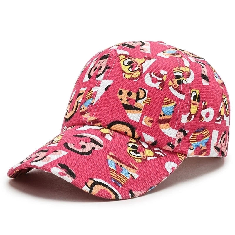 Unisex Basic Color Block Printing Flat Eaves Baseball Cap