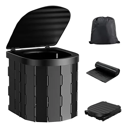 Yumecamp Portable Toilet for Camping, Portable Folding Toilet with Lid