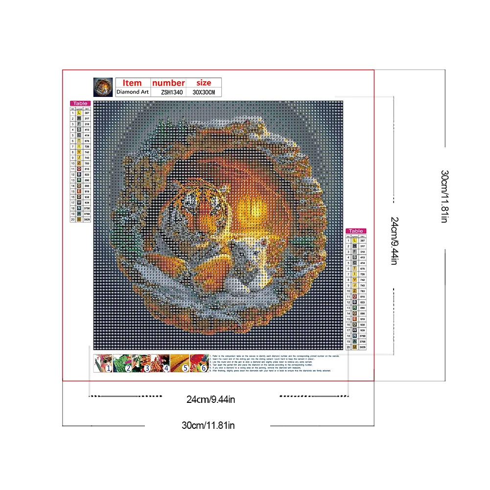 Diamond Painting - Full Round Drill - Cave Tiger(Canvas|30*30cm)
