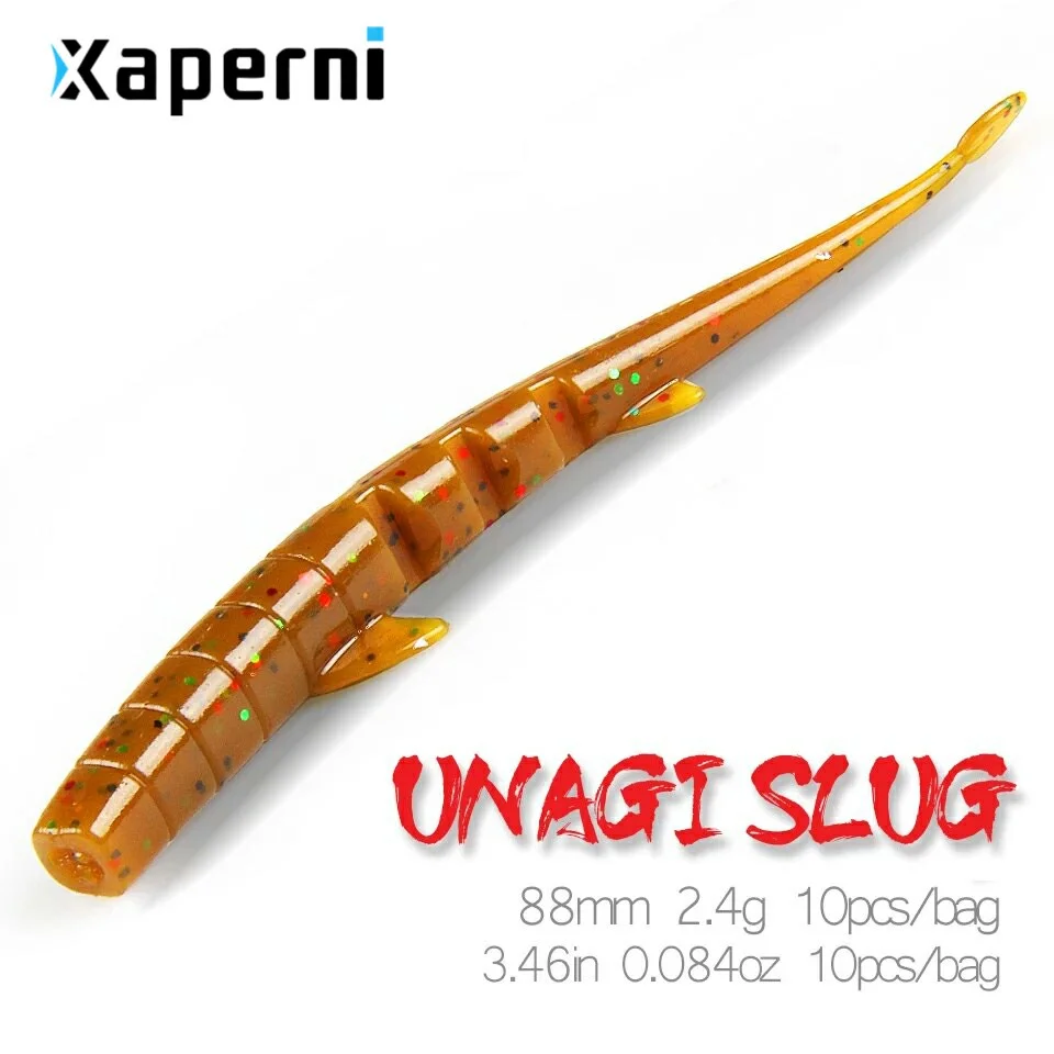 Xaperni UNAGI Slug  Soft Lures 88mm 2.4g Fishing Artificial Lures Silicone Bass Pike Minnow Swimbait Jigging Plastic Baits Worm