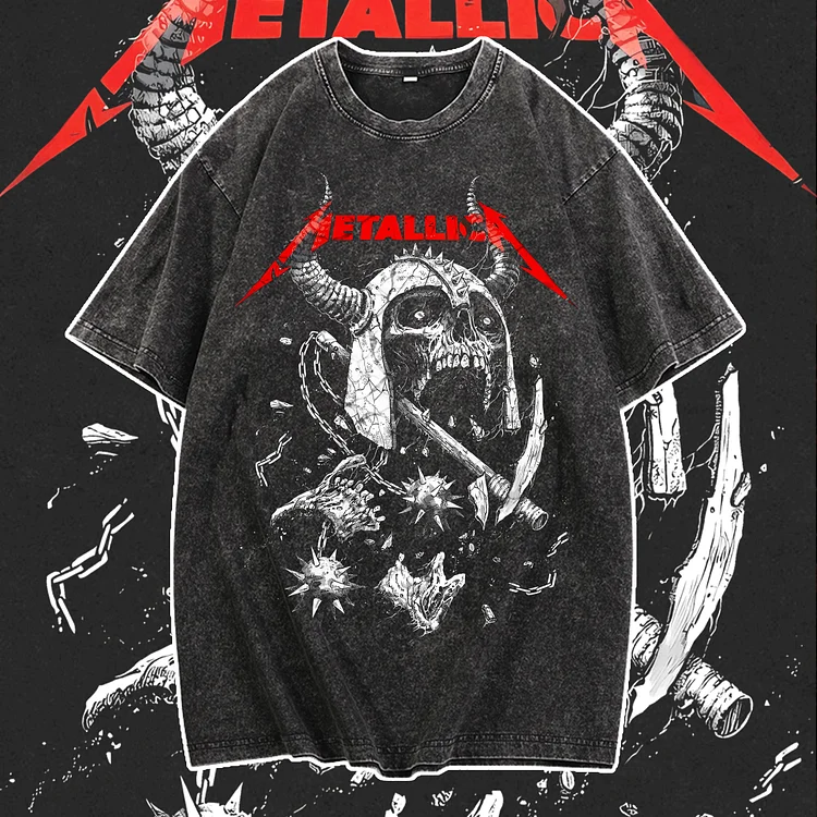 Davidhawaii100% Cotton Casual Men's Trendy Music Skull T-Shirt - 100% Cotton
