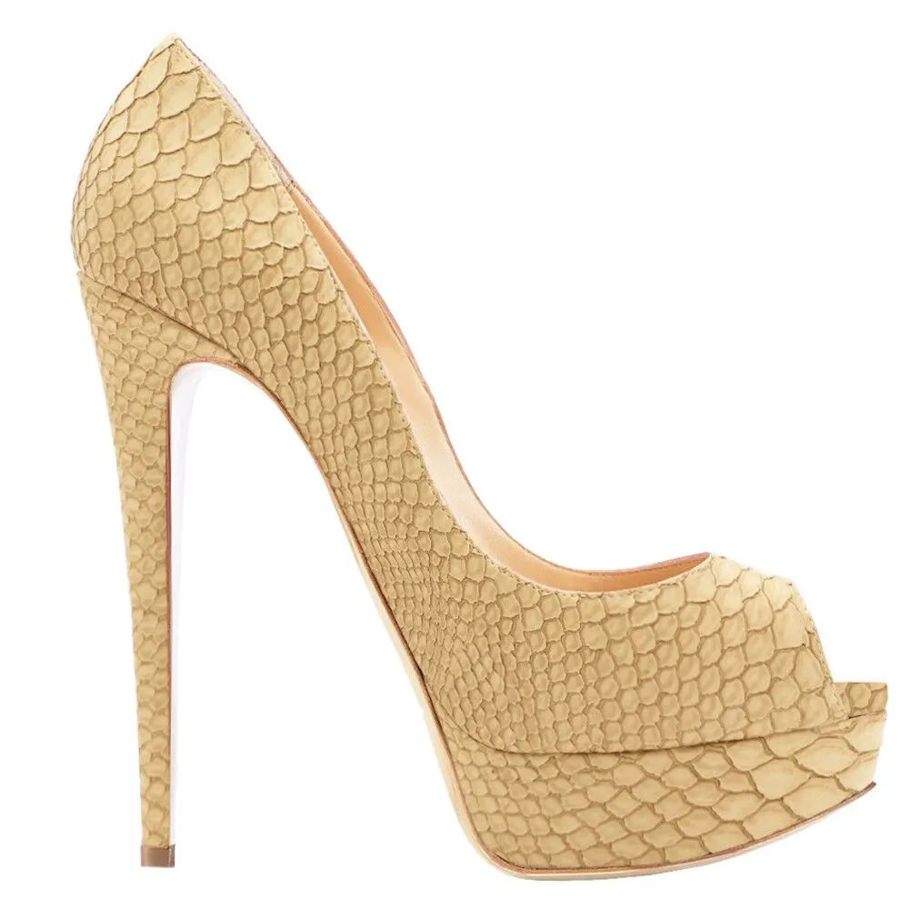 5.9" Sky High Platform Pumps Snakeskin-vocosishoes