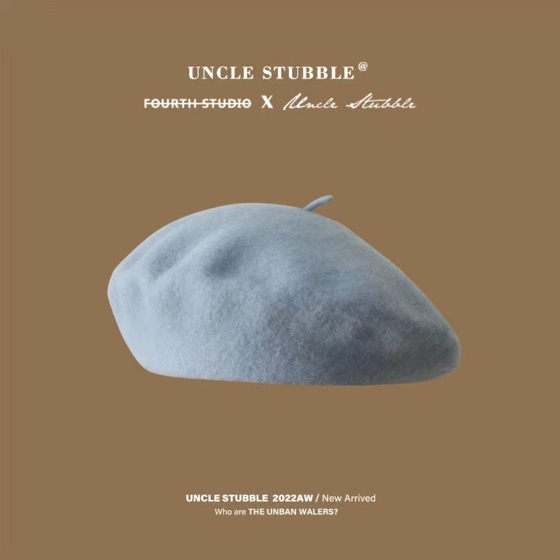 High Quality/Australian Wool Beret Not Easy To Pill Korean Style Solid Color Retro Painter Hat Girl/good Style