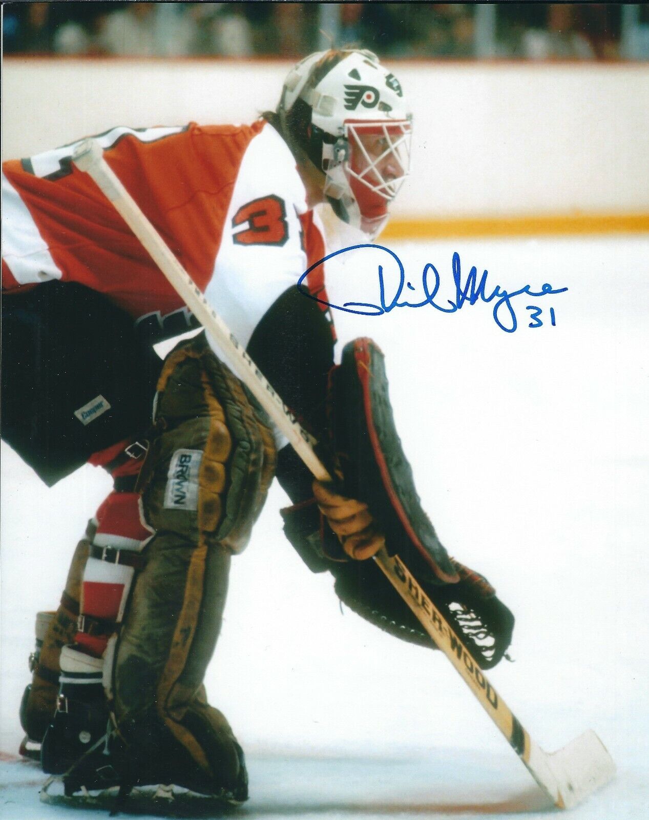 Signed 8x10 PHIL MYRE Philadelphia Flyers Autographed Photo Poster painting - COA