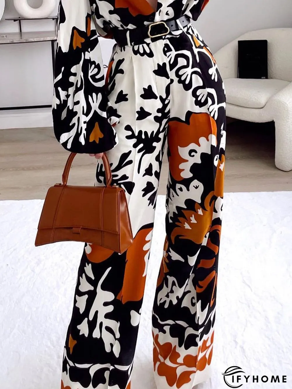 Vacation Printed Fashion  Pockets Straight Leg Pants | IFYHOME
