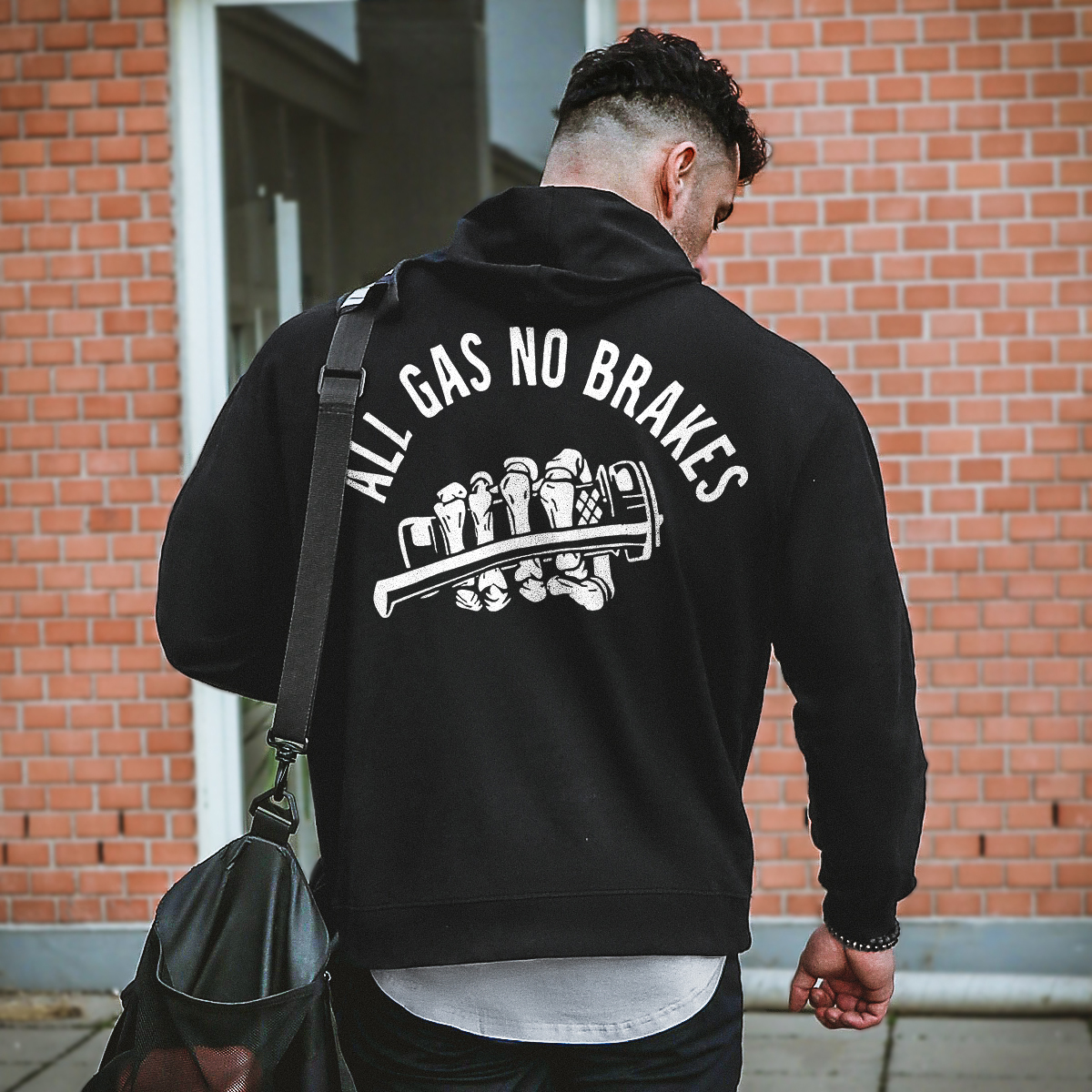 Livereid  All Gas No Brakes Printed Men's Hoodie - Livereid