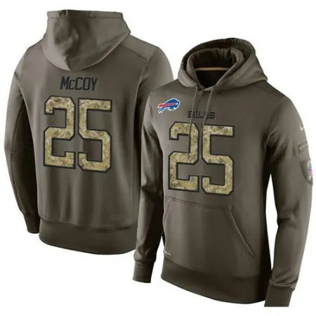NFL Men's  Buffalo Bills #25 LeSean McCoy Stitched Green Olive Salute To Service KO Performance Hoodie