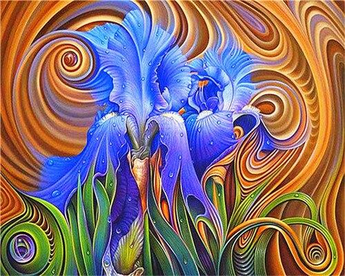 

Abstract Blue Flowers – Paint By Numbers - 40*50CM, 501 Original