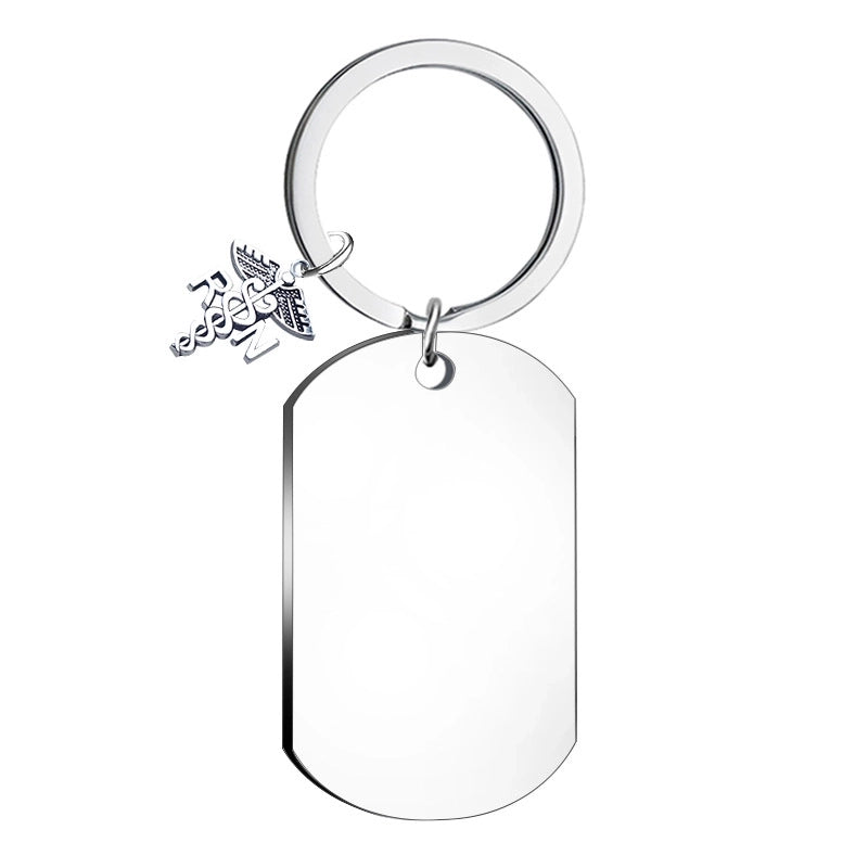 Minimalist Geometric Stainless Steel Unisex Bag Pendant Keychain