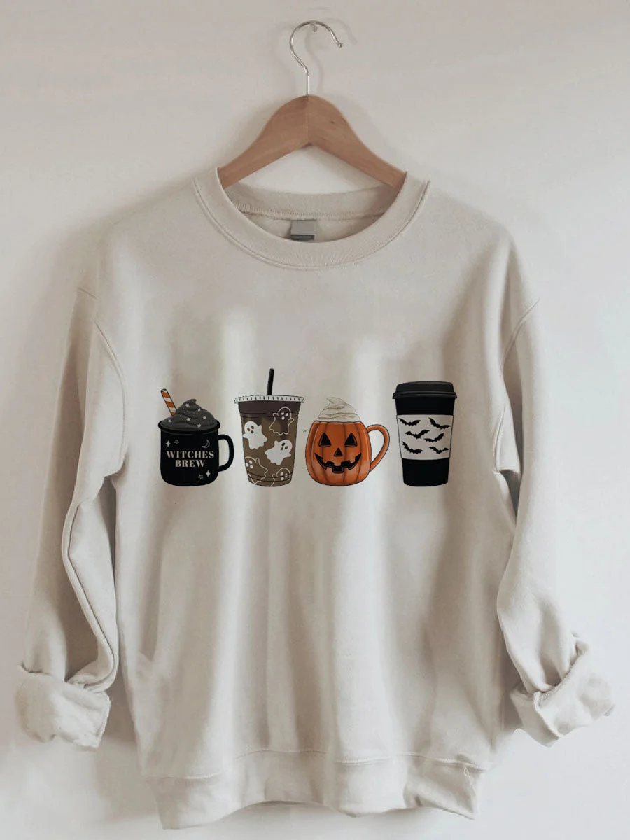 Halloween Coffee and Pumpkin Sweatshirt