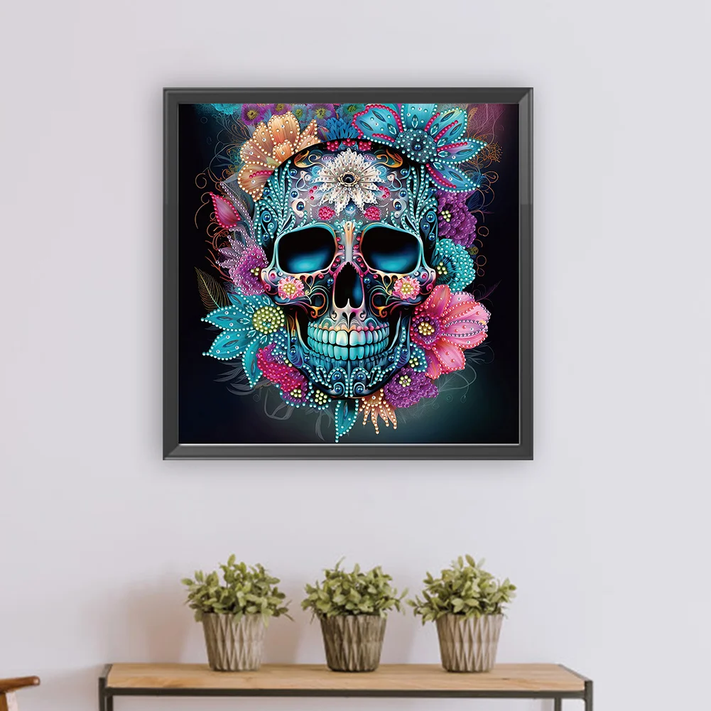 Diamond Painting - Partial Special Shaped Drill - Skull(30*30cm)