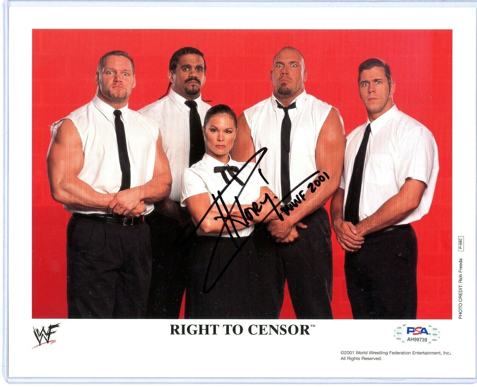 WWE RIGHT TO CENSOR P-680 HAND SIGNED 8X10 PROMO Photo Poster painting WITH PROOF AND PSA COA