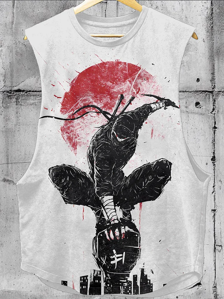 Men's Ninja Warrior Fitness Art Print Tank Top