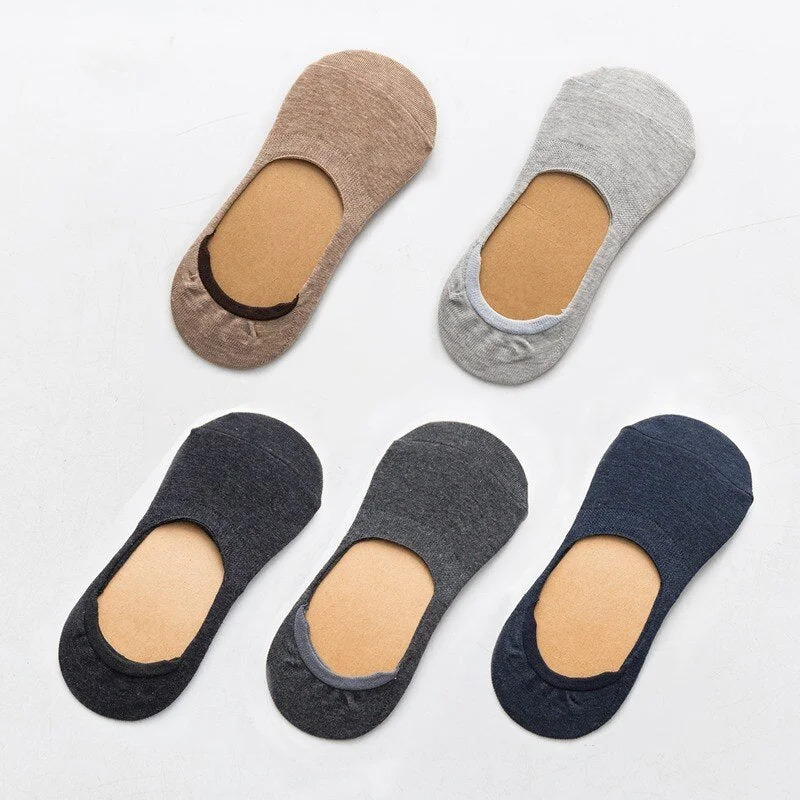 10 pieces = 5 pairs Spring summer women socks Solid color fashion wild shallow mouth invisible boat socks felmen slipper sock