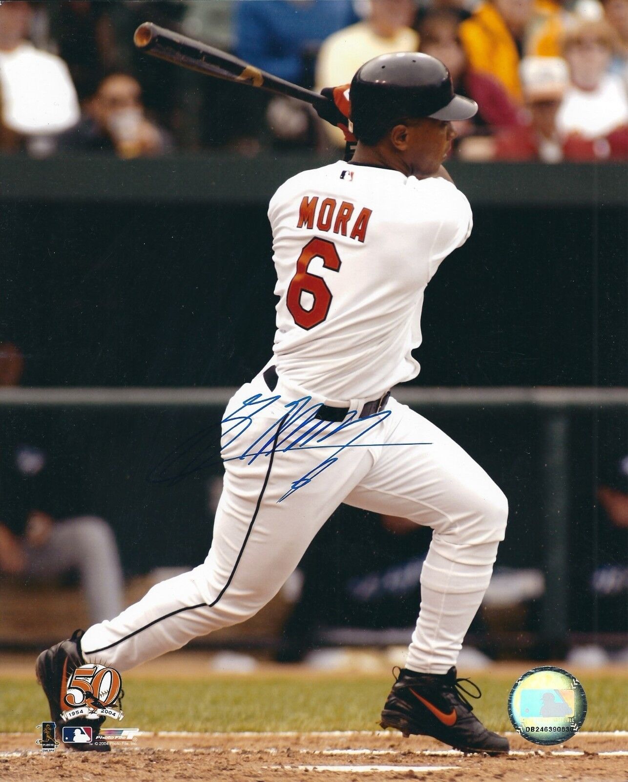 Autographed MELVIN MORA Baltimore Orioles 8x10 Photo Poster painting - COA