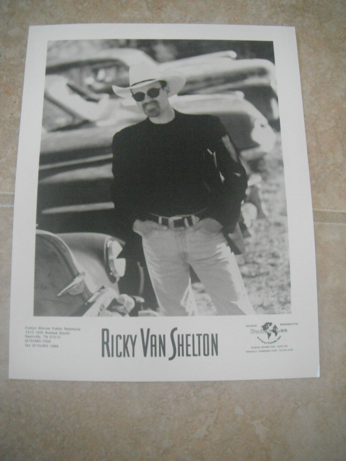Ricky Van Shelton B&W 8x10 Promo Photo Poster painting Picture Original