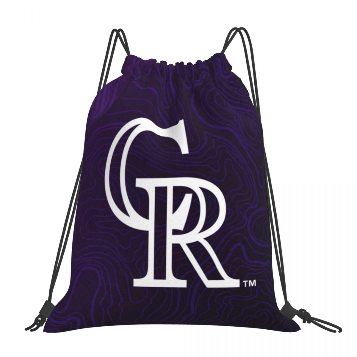 Colorado Rockies Portrait Purple Abstract Waterproof Adjustable Lightweight Gym Drawstring Bag