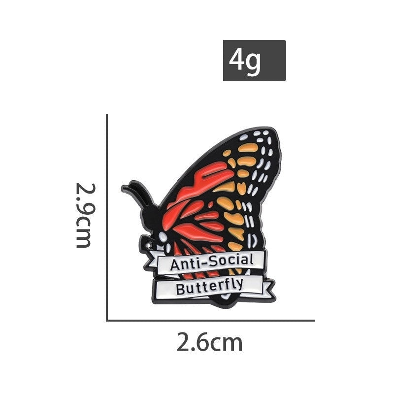 Cartoon Style Pin Sunflower Butterfly Alloy Stoving Varnish Unisex Brooches