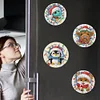 6Pcs Diamond Painting Acrylic Christmas Animals Fridge Stickers Magnets Decals for Home Decor
