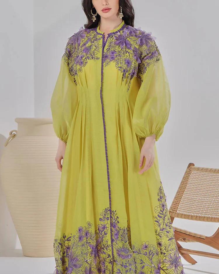 Elegant Floral Kaftan