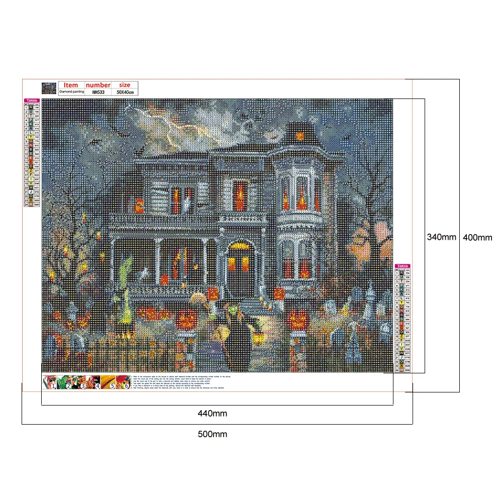 Diamond Painting - Full Round Drill - Halloween House(50*40cm)