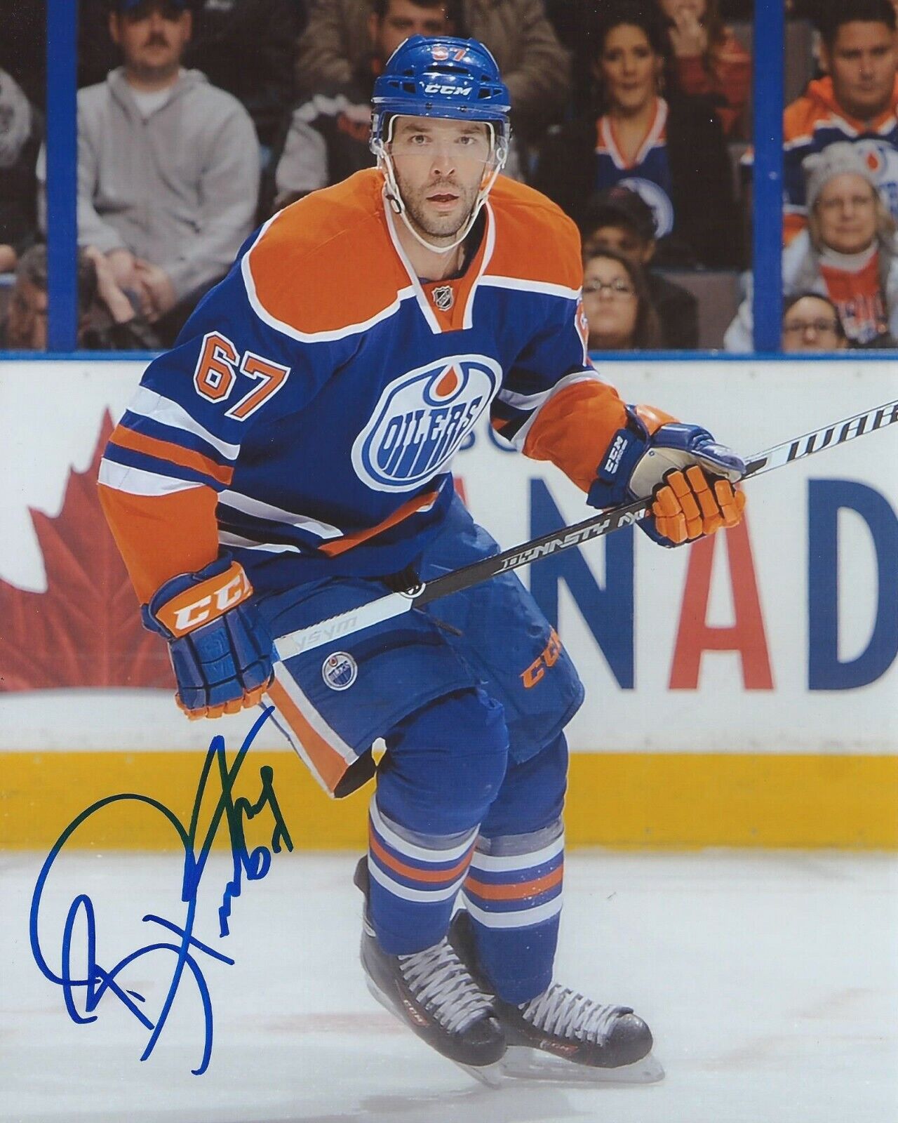 Benoit Pouliot Signed 8x10 Photo Poster painting Edmonton Oilers Autographed COA B