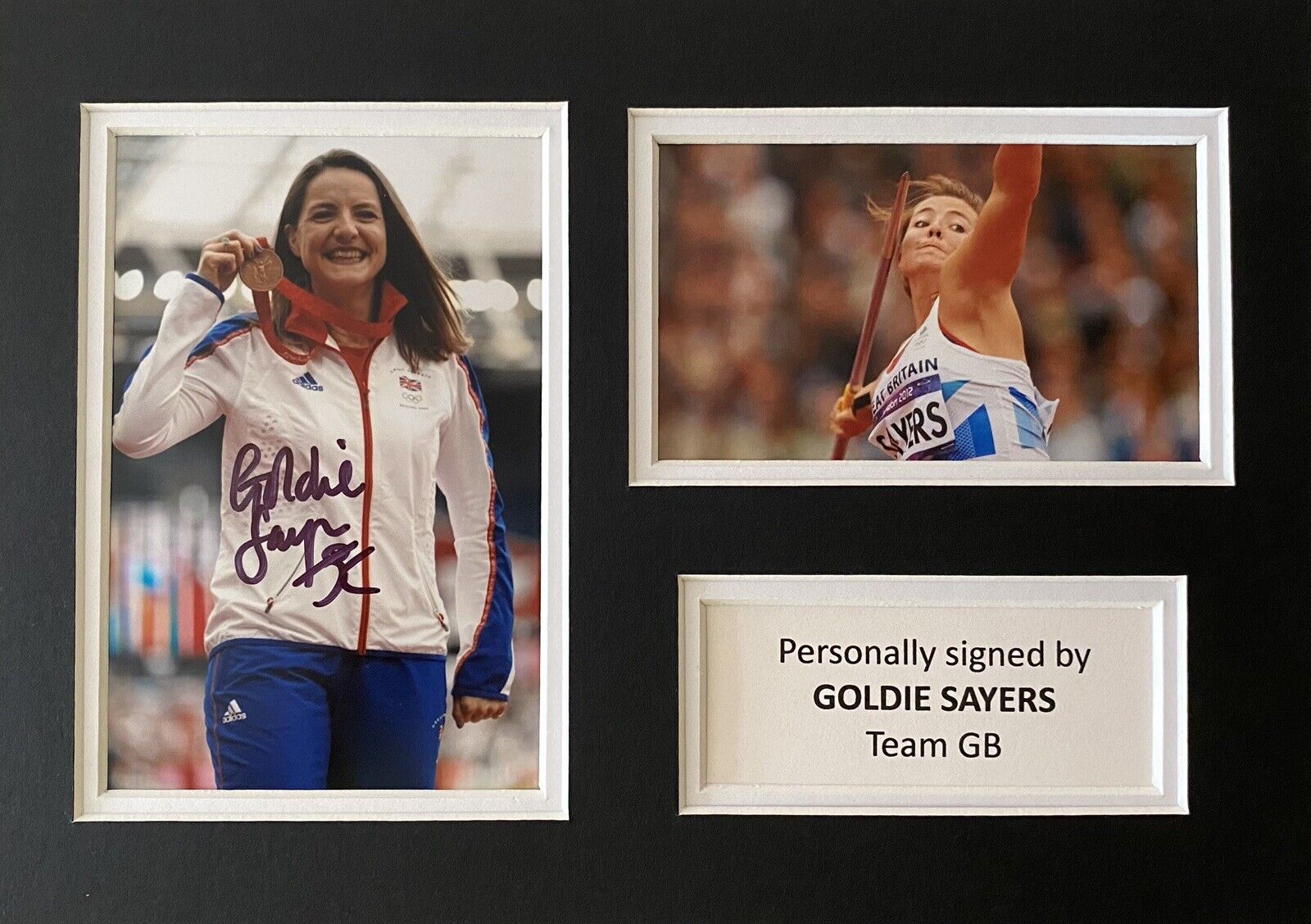 Goldie Sayers Hand Signed Photo Poster painting In A4 Mount Display - Olympics - Team GB