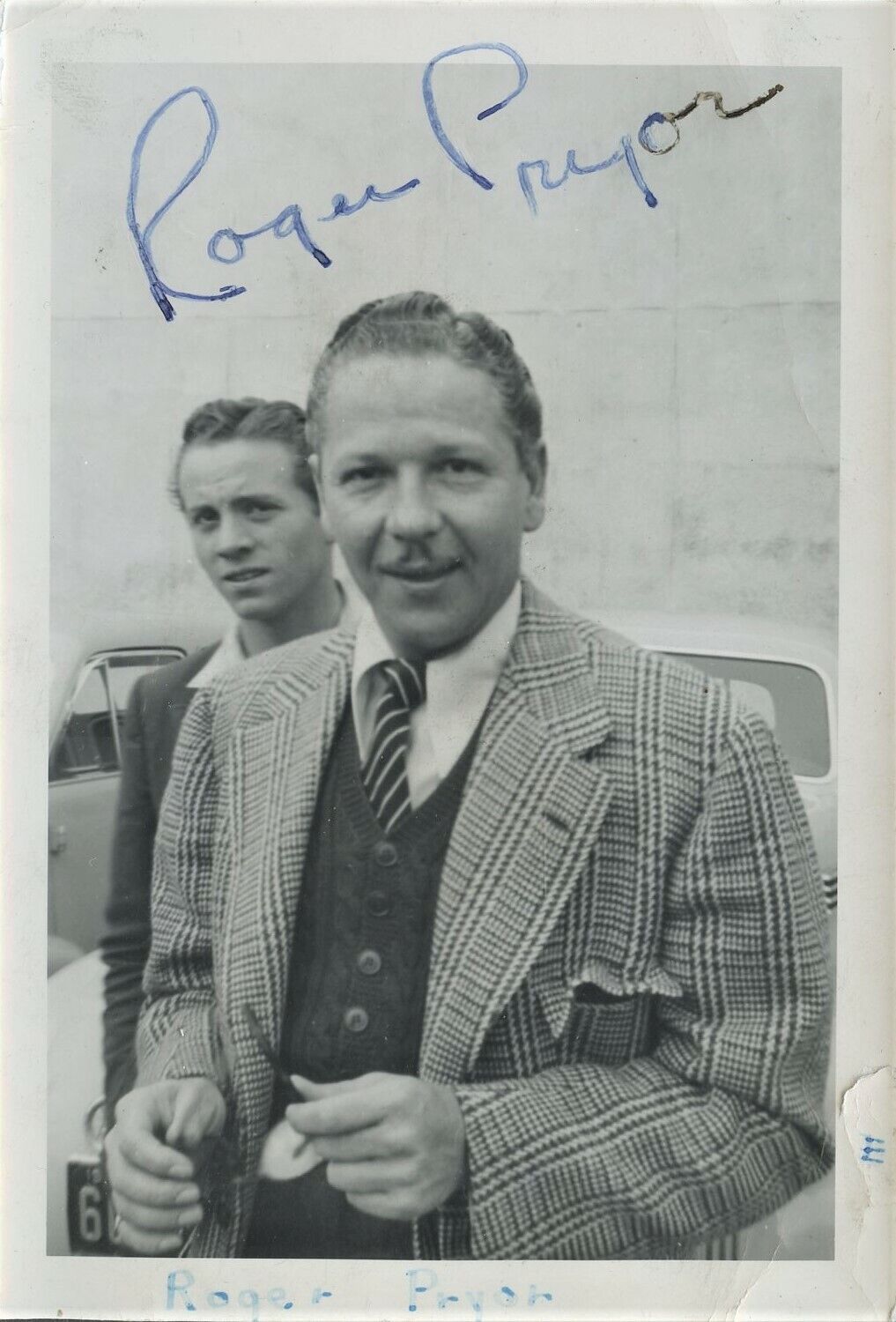 Rare Original ROGER PRYOR In-person Signed Snapshot - 1941