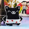 Bead Embroiderys - Black Pig Beaded Counted Cross Stitch Keychain Ornament Kit for Adults Beginners