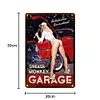 Garage girl - Panneaux en &eacute;tain m&eacute;tallique(20*30cm/30*40cm) - Garage