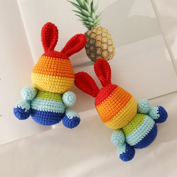 Rainbow Crochet Bunny Plushies