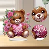 DIY Diamond Painting Valentine Rose Bear Acrylic Desktop Ornament