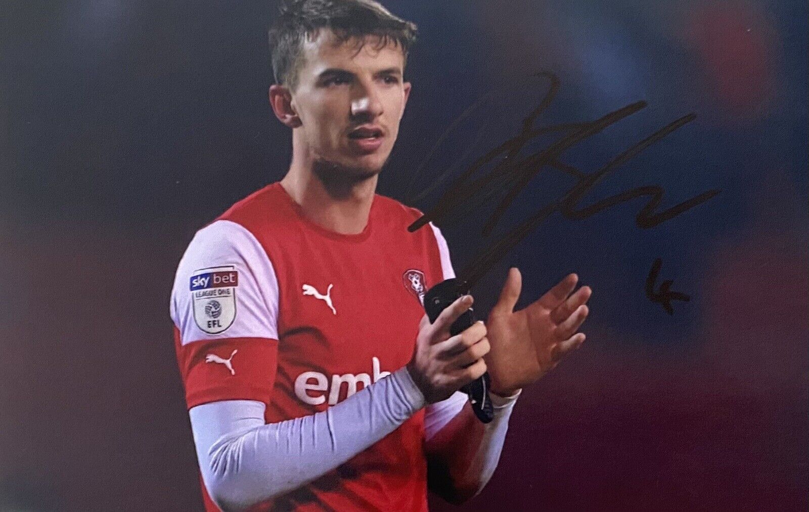 Daniel Barlaser Genuine Hand Signed Rotherham United 6X4 Photo Poster painting 3