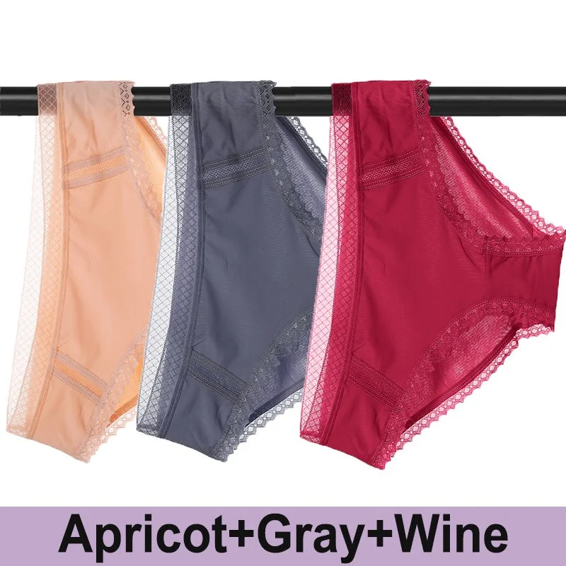 3PCS/Set Seamless Panties Sexy Lace Underwear Women Panties Female Underpants Briefs For Woman Pantys Intimates Lingerie M L XL